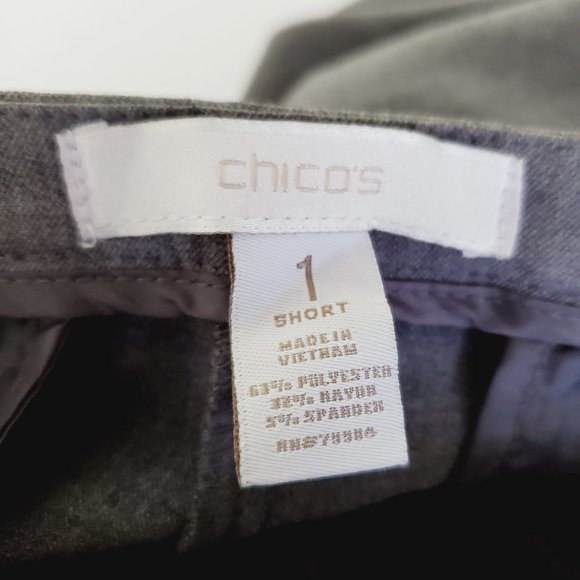 Chico's Pants Retro Wide Leg Work Career Casual Trousers Classic Grey M - Picture 8 of 13
